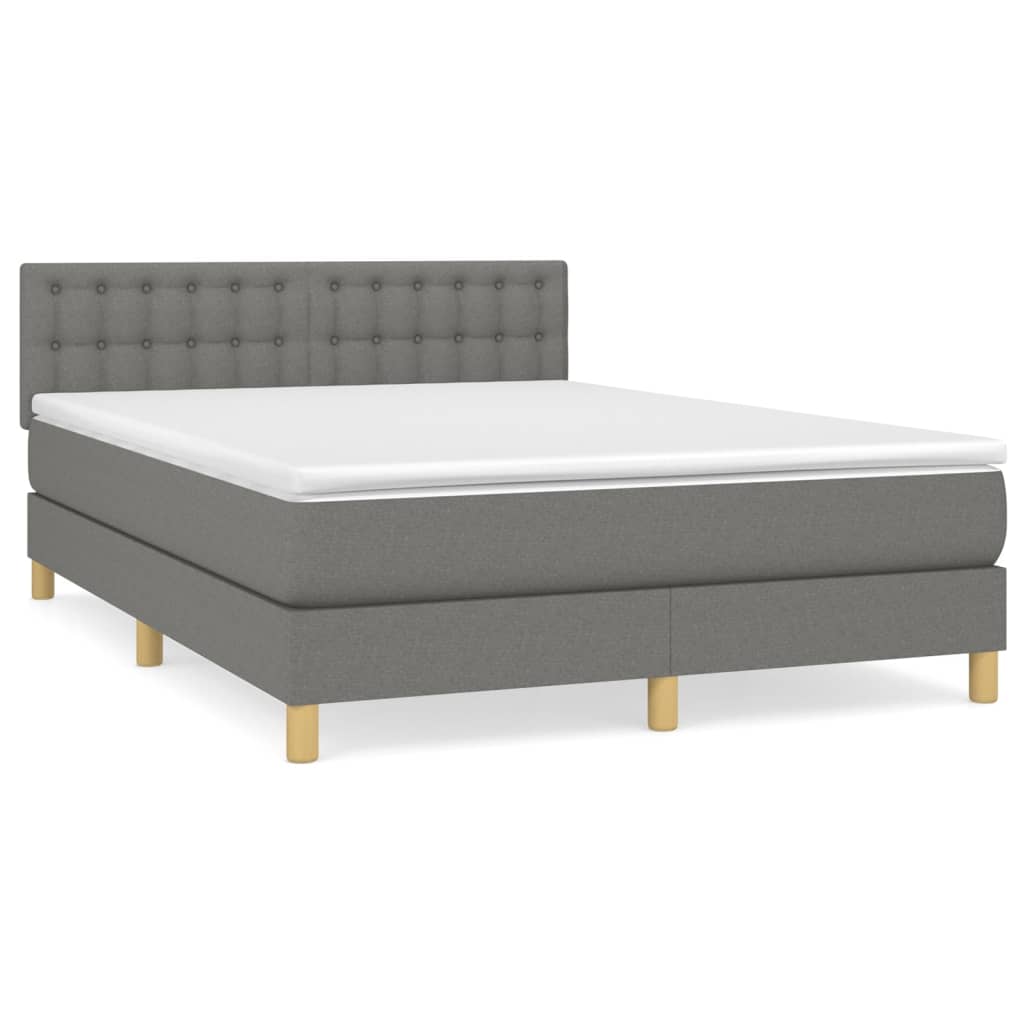 Giroletto a Molle con Materasso Grigio Scuro 140x190 cm Tessuto | homemem39