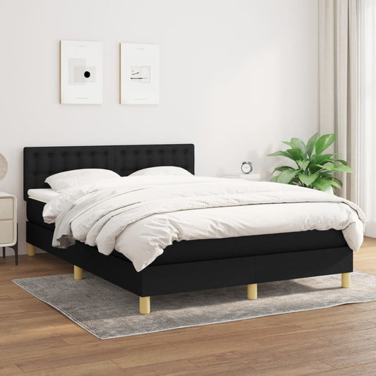 Giroletto a Molle con Materasso Nero 140x190 cm in Tessuto | homemem39