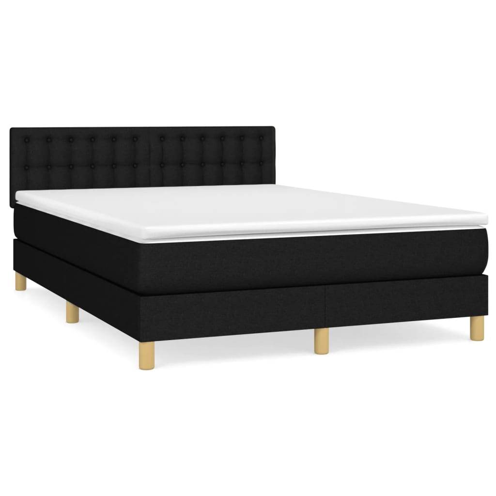 Giroletto a Molle con Materasso Nero 140x200 cm in Tessuto | homemem39