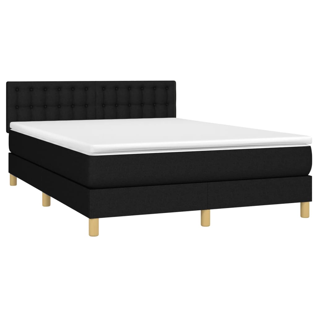 Giroletto a Molle con Materasso Nero 140x200 cm in Tessuto | homemem39