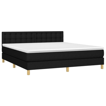Giroletto a Molle con Materasso Nero 160x200 cm in Tessuto | homemem39
