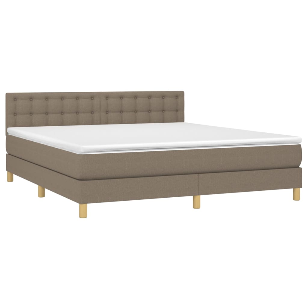 Giroletto a Molle con Materasso Tortora 160x200 cm in Tessuto | homemem39