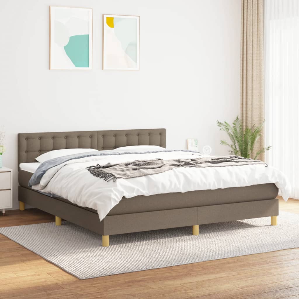 Giroletto a Molle con Materasso Tortora 160x200 cm in Tessuto | homemem39