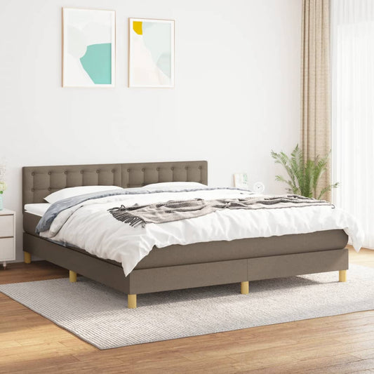 Giroletto a Molle con Materasso Tortora 160x200 cm in Tessuto | homemem39