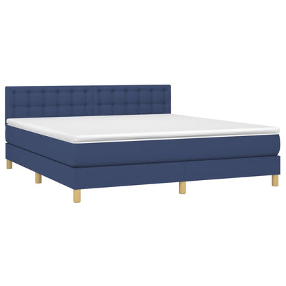 Giroletto a Molle con Materasso Blu 160x200 cm in Tessuto | homemem39