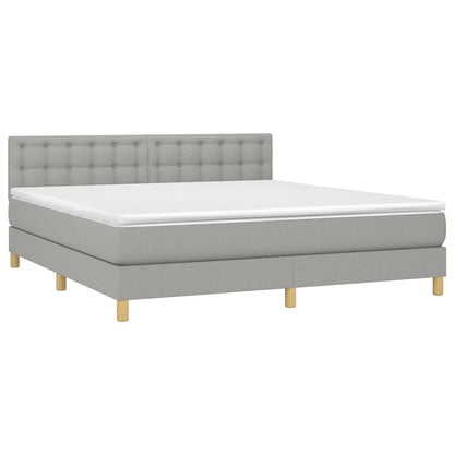 Giroletto a Molle con Materasso Grigio Chiaro180x200 cm Tessuto | homemem39