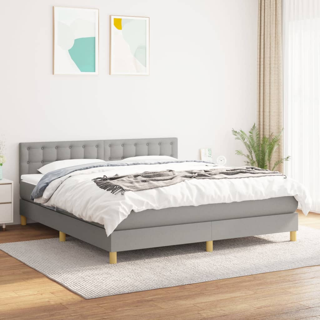 Giroletto a Molle con Materasso Grigio Chiaro180x200 cm Tessuto | homemem39