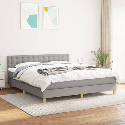 Giroletto a Molle con Materasso Grigio Chiaro180x200 cm Tessuto | homemem39