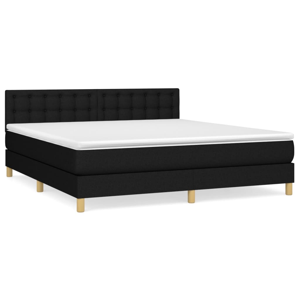 Giroletto a Molle con Materasso Nero 180x200 cm in Tessuto | homemem39