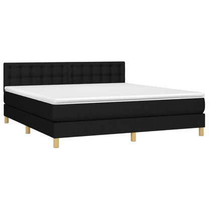 Giroletto a Molle con Materasso Nero 180x200 cm in Tessuto | homemem39