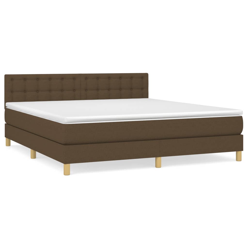 Giroletto a Molle con Materasso Marrone Scuro 180x200cm Tessuto | homemem39