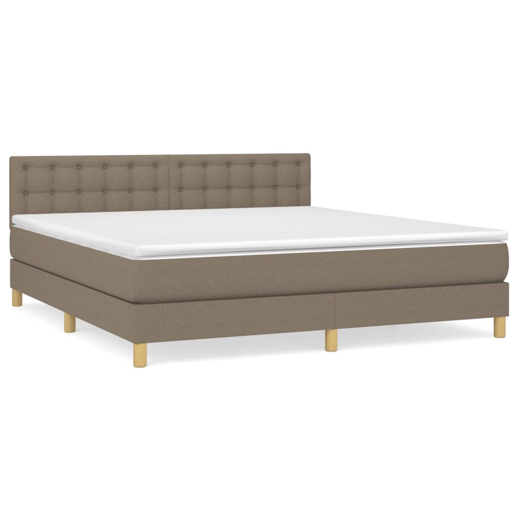 Giroletto a Molle con Materasso Tortora 180x200 cm in Tessuto | homemem39