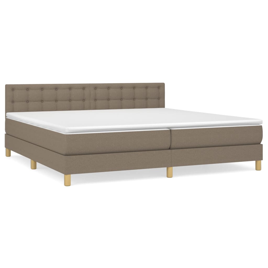 Giroletto a Molle con Materasso Tortora 200x200 cm in Tessuto | homemem39
