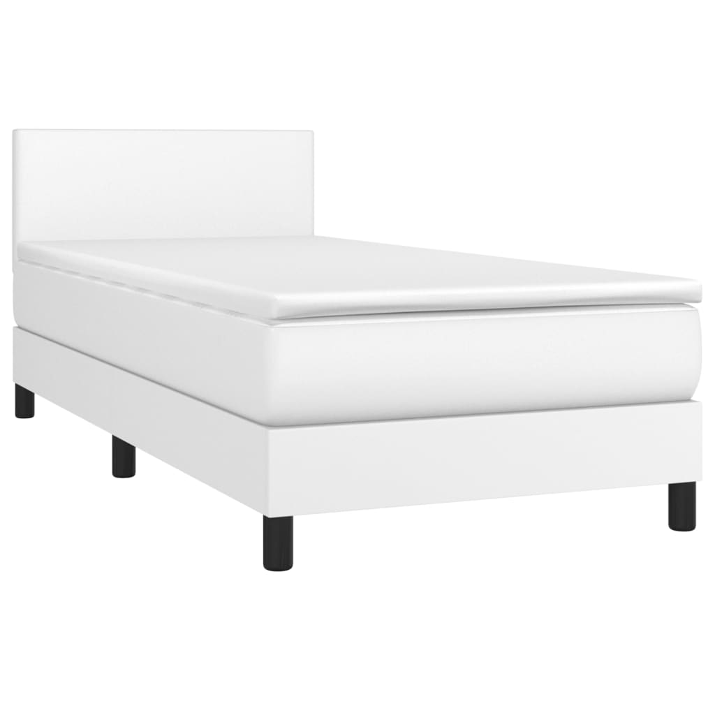 Giroletto a Molle con Materasso Bianco 80x200 cm in Similpelle | homemem39