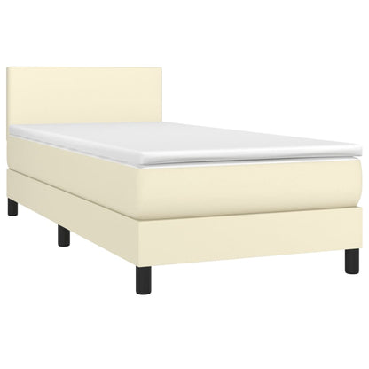 Giroletto a Molle con Materasso Crema 80x200 cm in Similpelle | homemem39