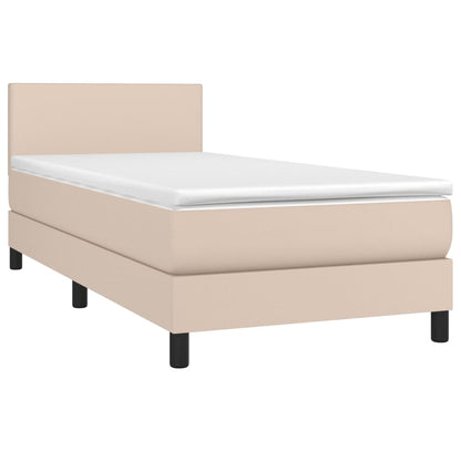 Giroletto a Molle con Materasso Cappuccino 90x190 cm Similpelle