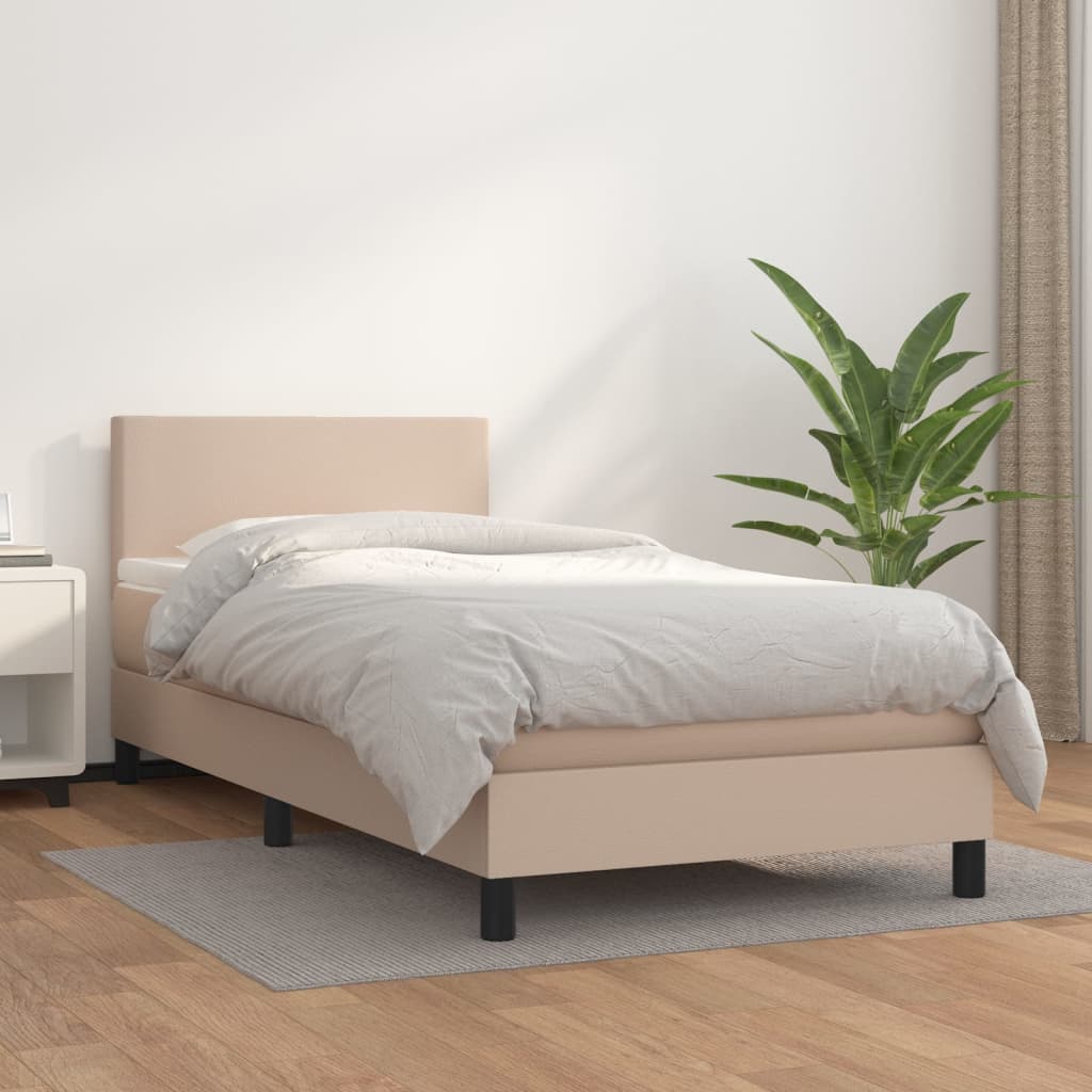 Giroletto a Molle con Materasso Cappuccino 90x190 cm Similpelle