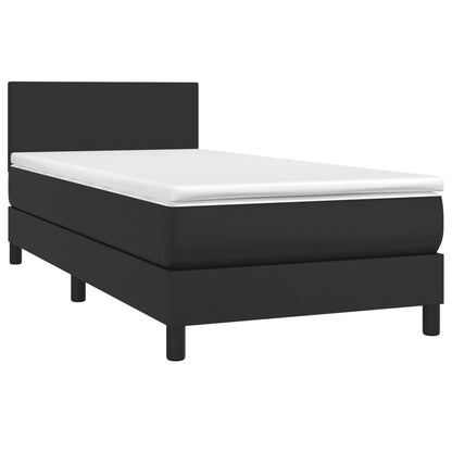 Giroletto a Molle con Materasso Nero 90x200 cm in Similpelle | homemem39