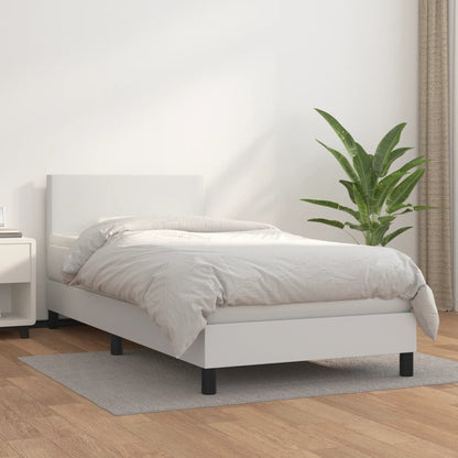 Giroletto a Molle con Materasso Bianco 90x200 cm in Similpelle | homemem39