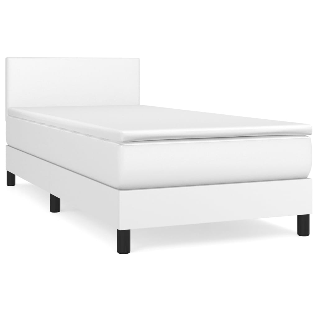 Giroletto a Molle con Materasso Bianco 100x200 cm in Similpelle | homemem39
