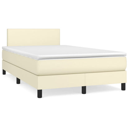 Giroletto a Molle con Materasso Crema 120x200 cm in Similpelle | homemem39