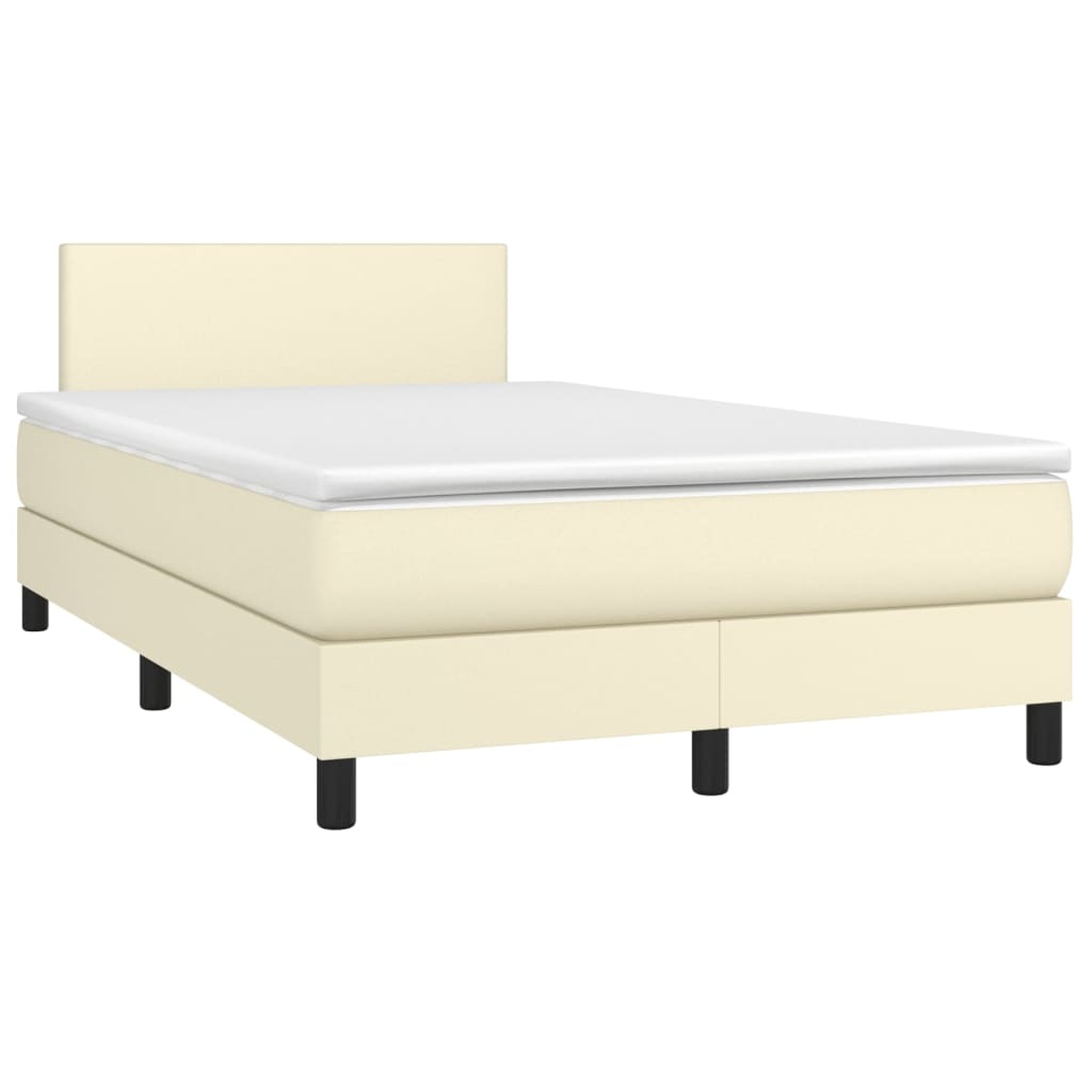 Giroletto a Molle con Materasso Crema 120x200 cm in Similpelle | homemem39