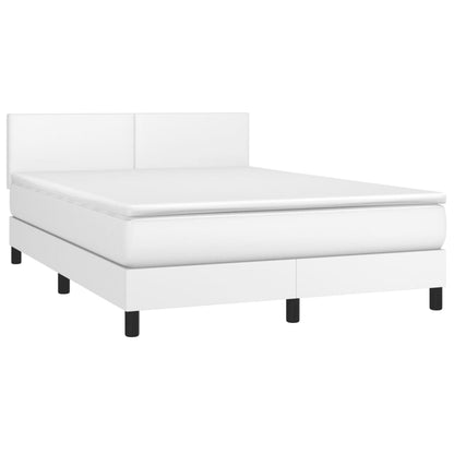 Giroletto a Molle con Materasso Bianco 140x190 cm in Similpelle