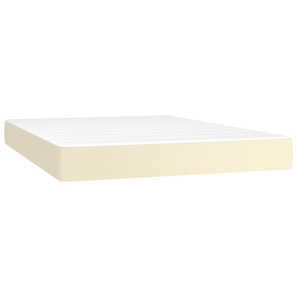 Giroletto a Molle con Materasso Crema 140x190 cm in Similpelle | homemem39