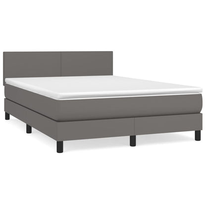 Giroletto a Molle con Materasso Grigio 140x200 cm in Similpelle | homemem39
