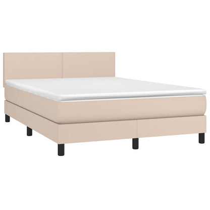 Giroletto a Molle con Materasso Cappuccino 140x200cm Similpelle