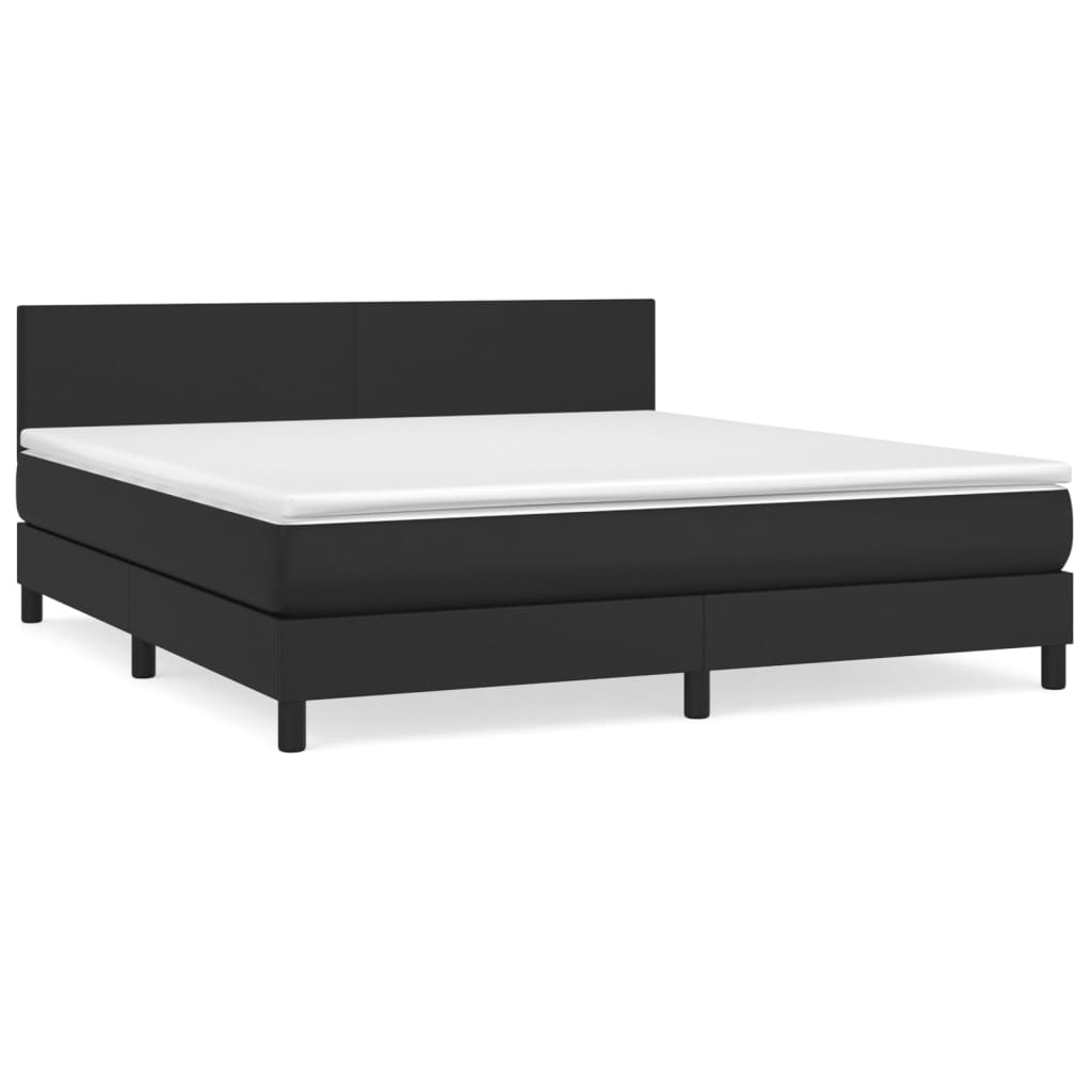 Giroletto a Molle con Materasso Nero 160x200 cm in Similpelle | homemem39