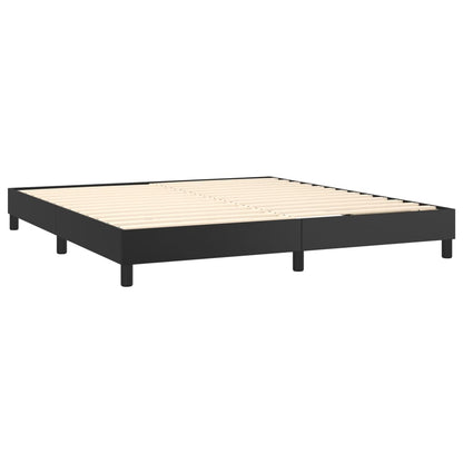 Giroletto a Molle con Materasso Nero 160x200 cm in Similpelle | homemem39