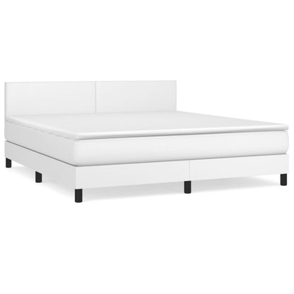 Giroletto a Molle con Materasso Bianco 160x200 cm in Similpelle | homemem39