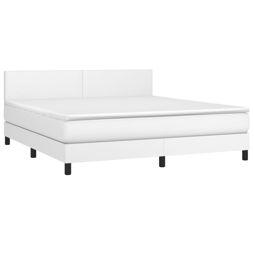 Giroletto a Molle con Materasso Bianco 160x200 cm in Similpelle | homemem39