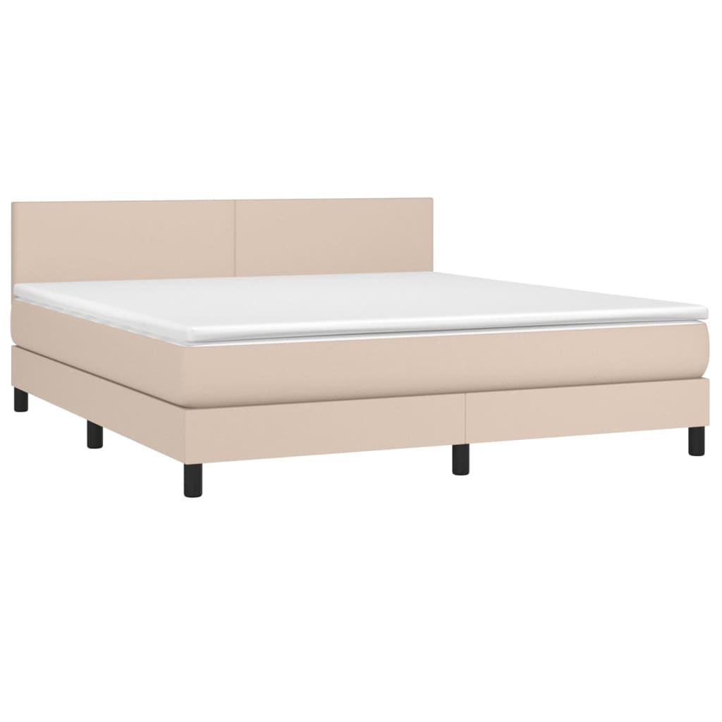 Giroletto a Molle con Materasso Cappuccino 180x200cm Similpelle | homemem39