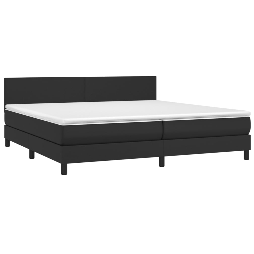Giroletto a Molle con Materasso Nero 200x200 cm in Similpelle | homemem39