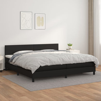 Giroletto a Molle con Materasso Nero 200x200 cm in Similpelle | homemem39