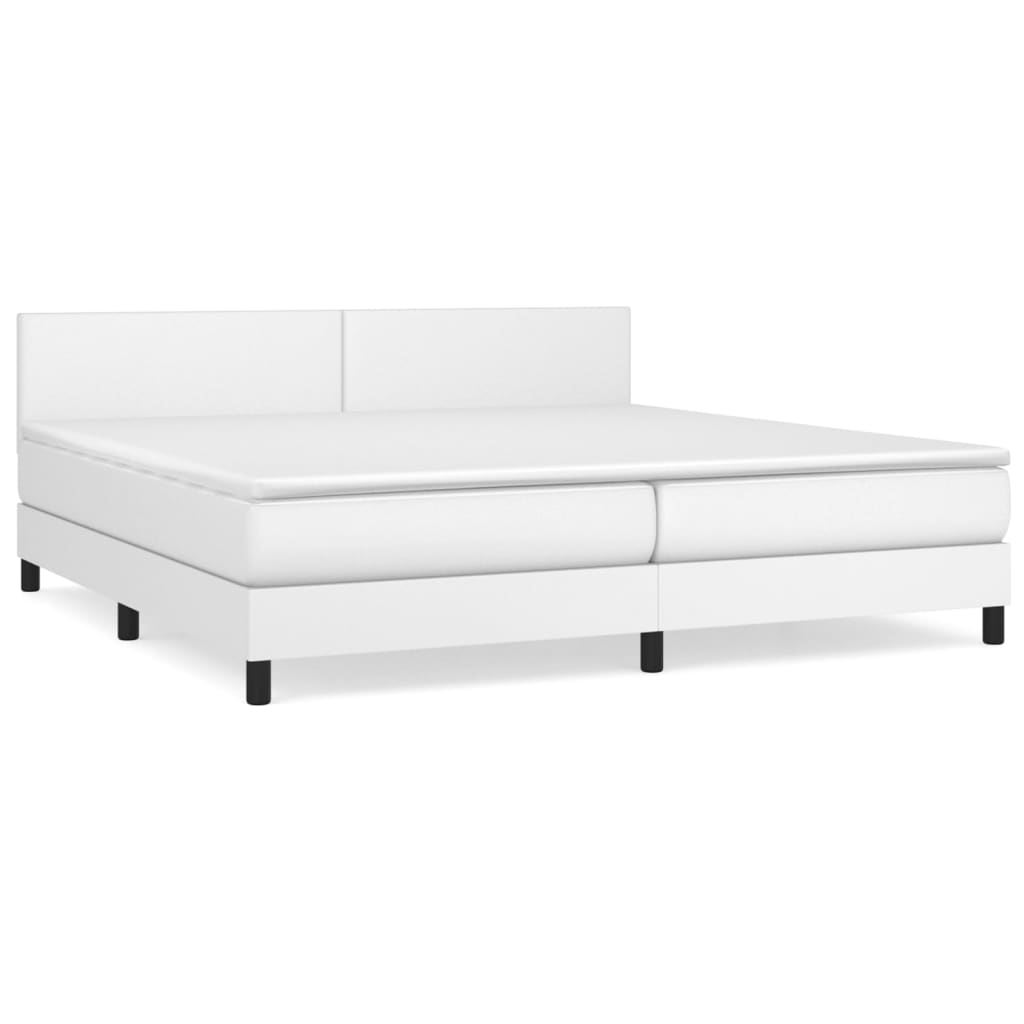 Giroletto a Molle con Materasso Bianco 200x200cm in Similpelle | homemem39