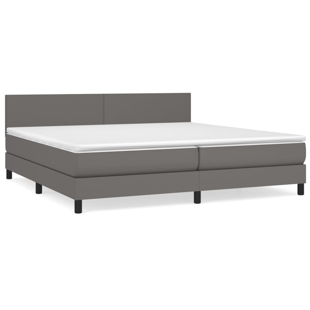 Giroletto a Molle con Materasso Grgio 200x200 cm in Similpelle | homemem39