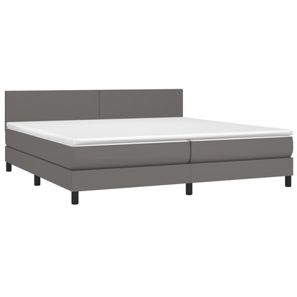 Giroletto a Molle con Materasso Grgio 200x200 cm in Similpelle | homemem39