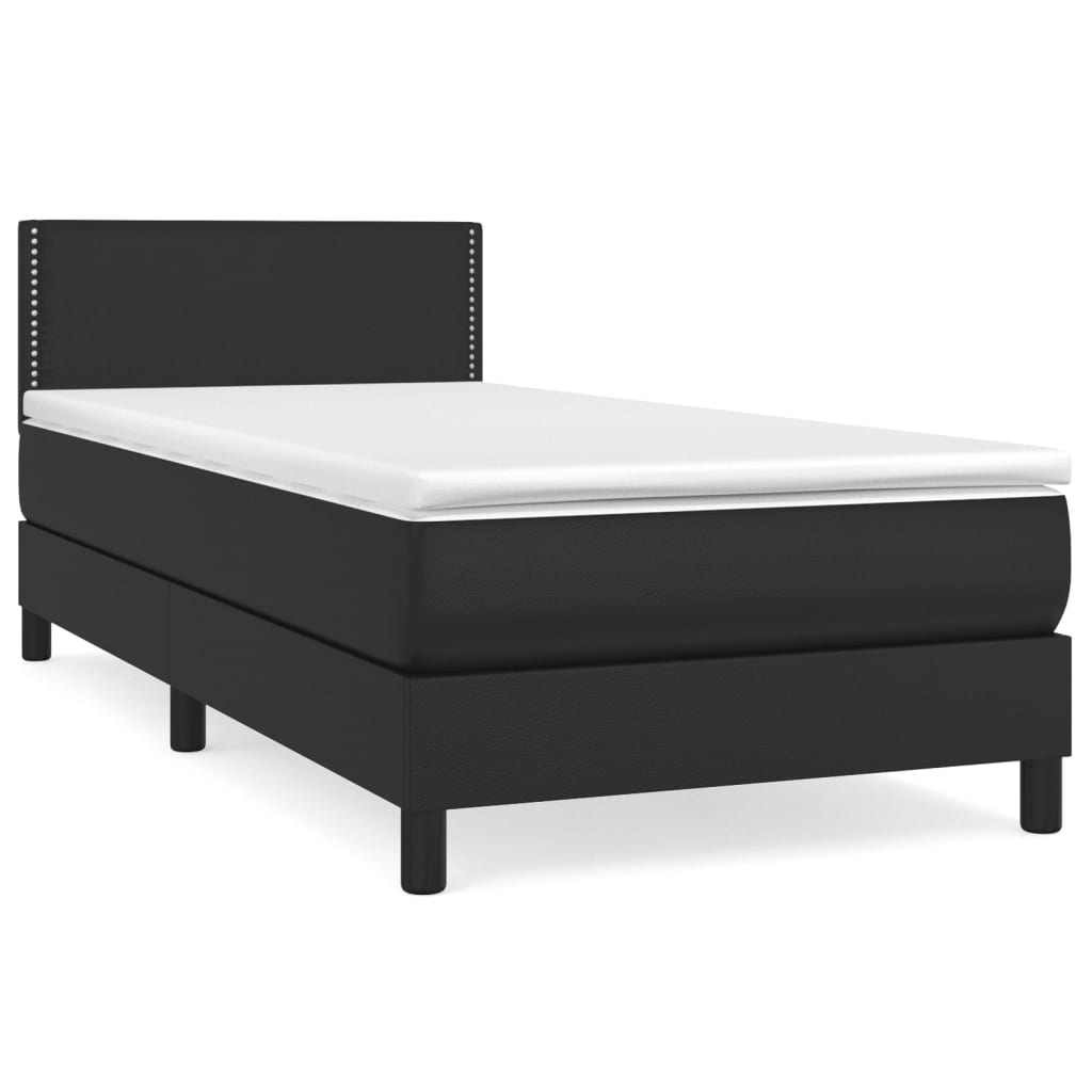 Giroletto a Molle con Materasso Nero 80x200 cm in Similpelle | homemem39
