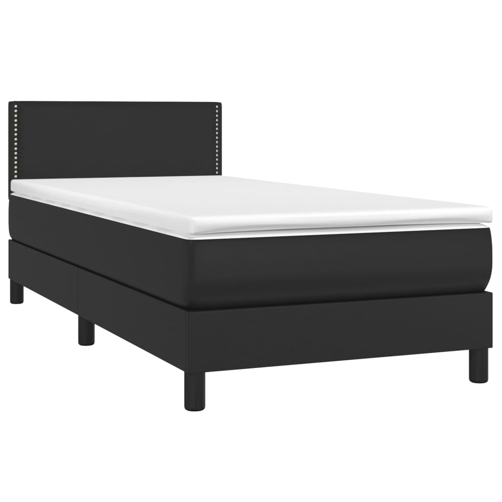 Giroletto a Molle con Materasso Nero 80x200 cm in Similpelle | homemem39