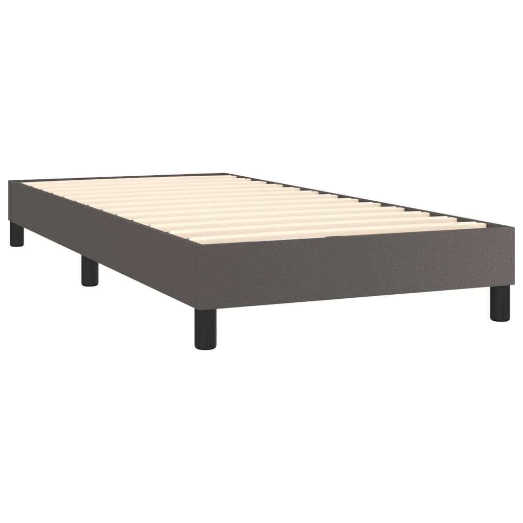 Giroletto a Molle con Materasso Grgio 80x200 cm in Similpelle | homemem39