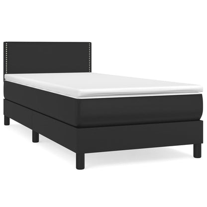 Giroletto a Molle con Materasso Nero 90x190 cm in Similpelle | homemem39