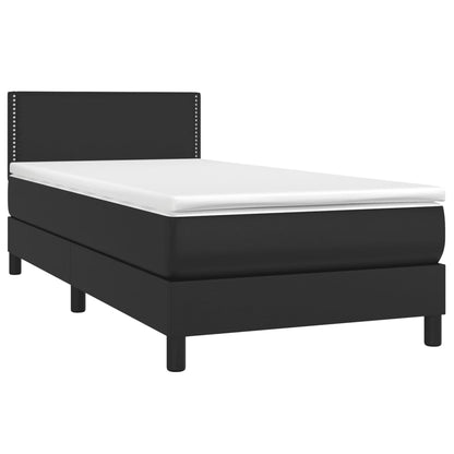 Giroletto a Molle con Materasso Nero 100x200 cm in Similpelle | homemem39