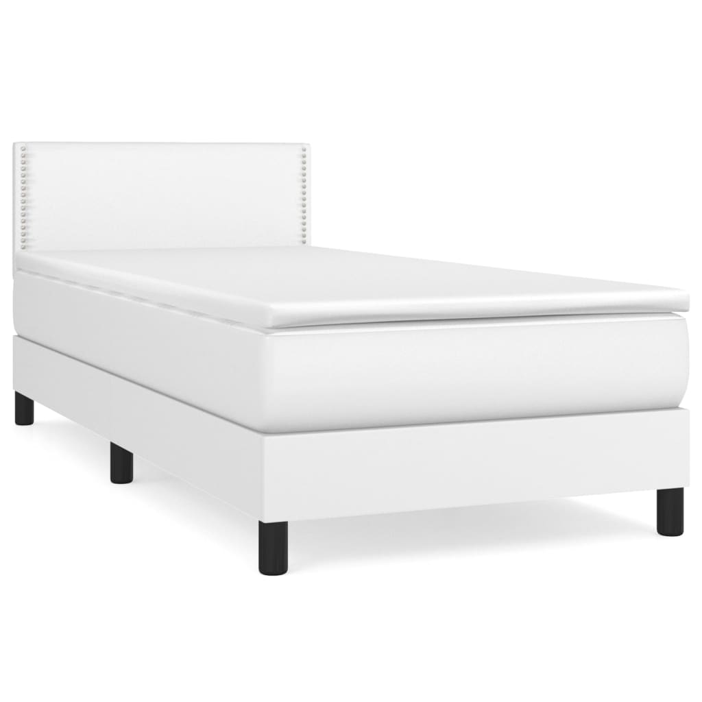 Giroletto a Molle con Materasso Bianco 100x200 cm in Similpelle | homemem39