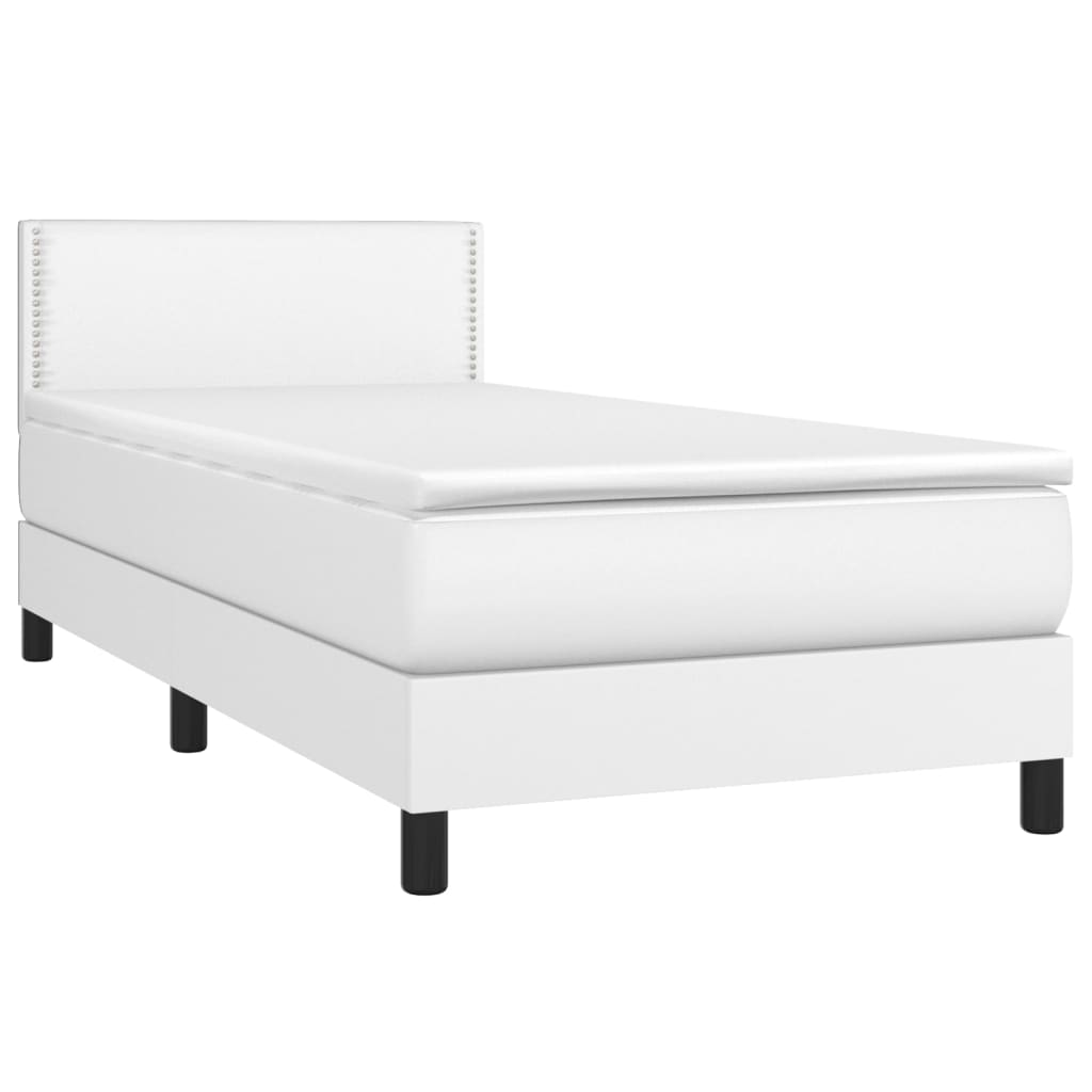 Giroletto a Molle con Materasso Bianco 100x200 cm in Similpelle | homemem39