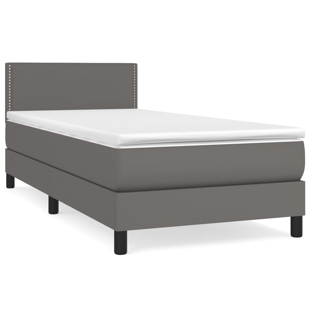 Giroletto a Molle con Materasso Grigio 100x200 cm in Similpelle | homemem39