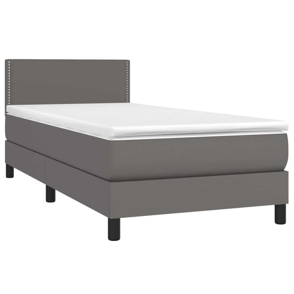 Giroletto a Molle con Materasso Grigio 100x200 cm in Similpelle | homemem39
