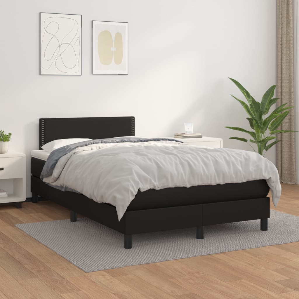 Giroletto a Molle con Materasso Nero 120x200 cm in Similpelle | homemem39